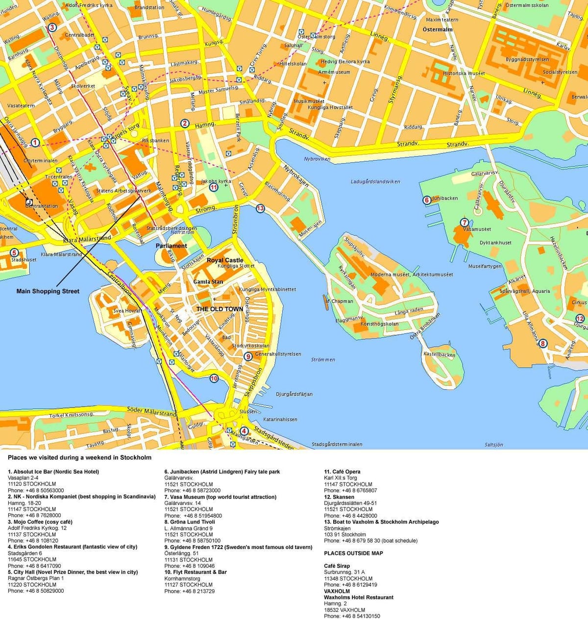 સ્ટોકહોમ કેન્દ્ર નકશો
