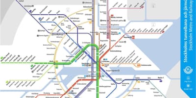 ટ્રેન નકશો સ્ટોકહોમ સ્વીડન