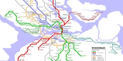 સ્વીડન tunnelbana નકશો